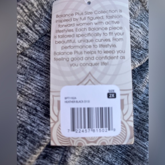 NWT* Balance collection light gray/black material polyester/spandex. - Picture 5 of 6